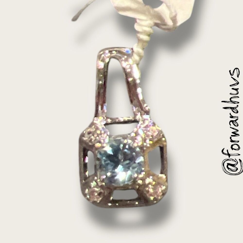 Bundle Sale 3 for $15 | Silver Tone Pendant with Light Blue Center Stone